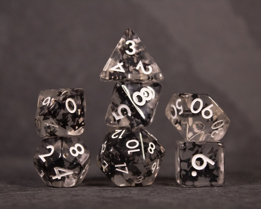 Black Butterfly DnD Dice Set