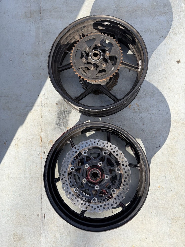 2007 Kawasaki Ninja ZX6R Front & Rear Rim Wheel Set W/ Brake Rotors(READ DES)
