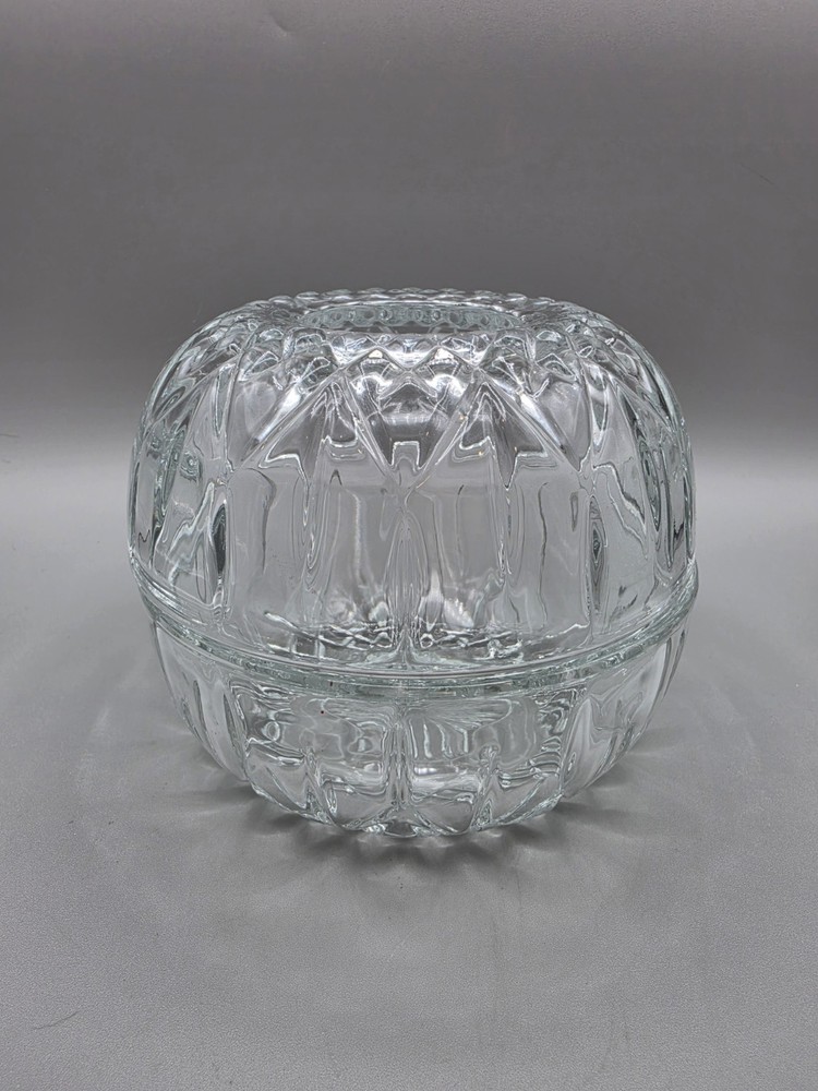 Vintage Homco Clear Glass Globe Fairy Lamp Candle Holder 2 Piece Set MCM Retro