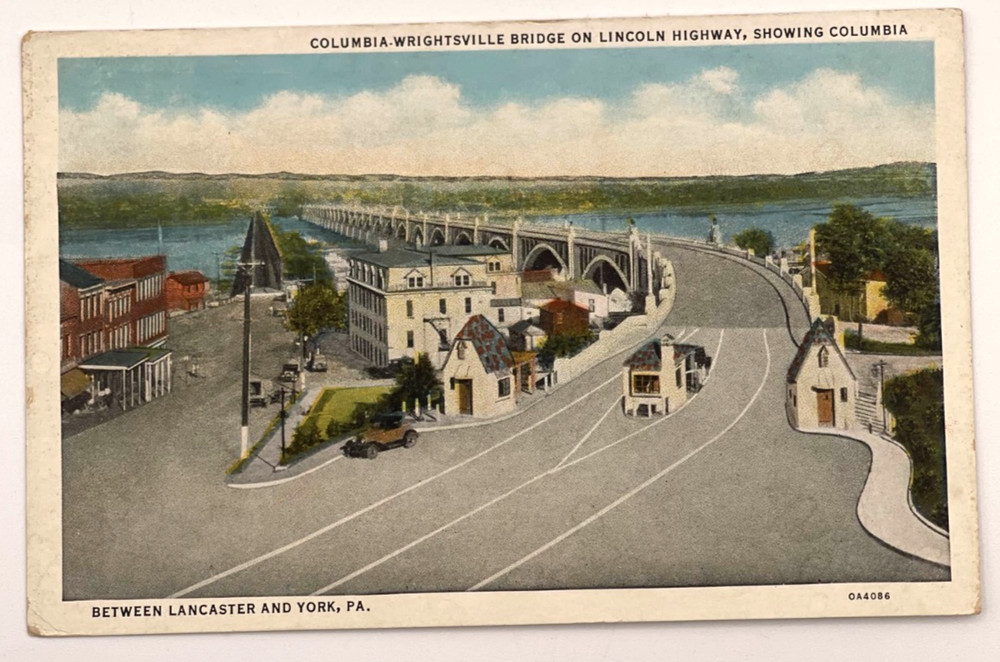 Postcard Columbia Wrightsville Bridge Lincoln Highway Pennsylvania