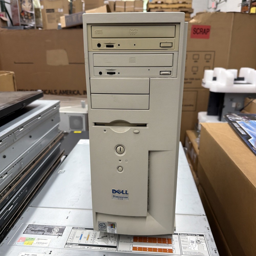 Vintage Desktop PC Dell Dimension 4100 Pentium III 256MB RAM NO HDD