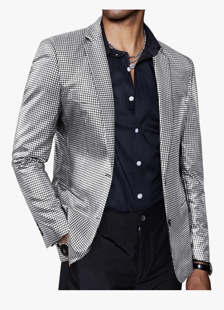 Coofandy Men’s Metallic Jacket Blazer Casual 70,s Disco Party Sport Coat