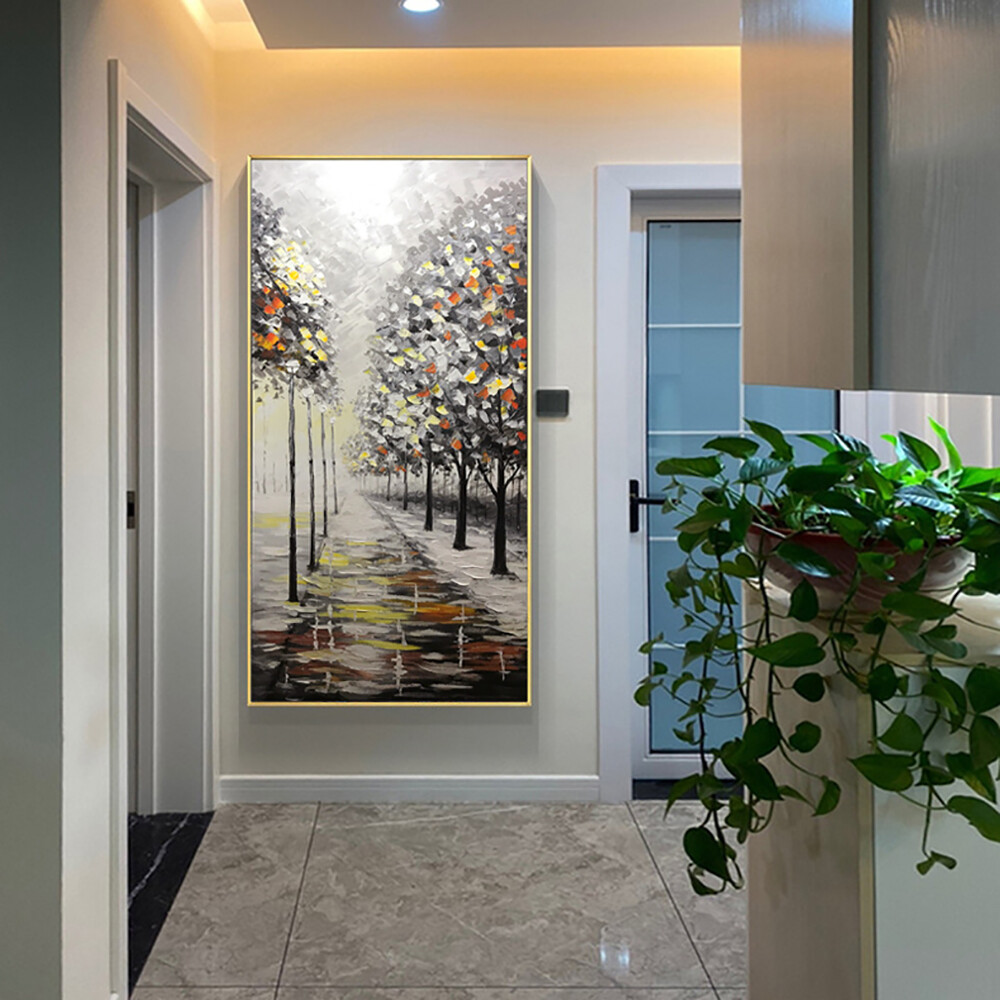 Abstract Forest Landscape Knife Painting Three-dimensional Hand-Painted Oil-image