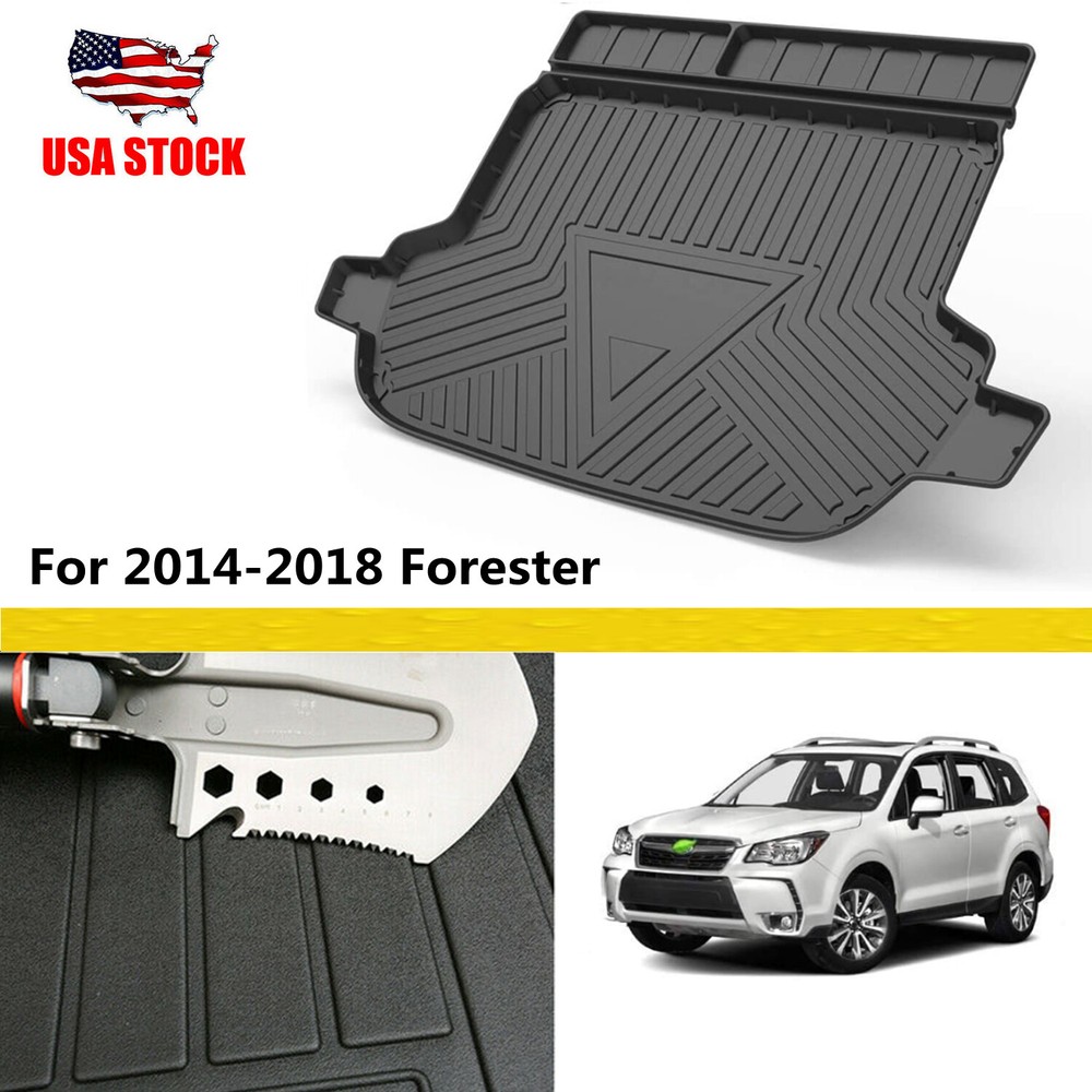 Rear Trunk Boot Tray Liner Mat TPO Floor Carpet for 2014-2018 Subaru Forester