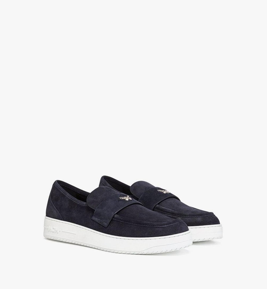 BNWT MCM Neo Terrain Driving Shoes In Calf Suede In Navy Blazer Sz US 8 / 41 EU
