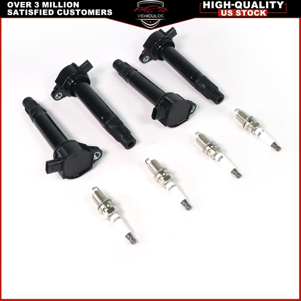 High-Performance 4X Ignition Coils & Spark Plugs for Dodge Journey Jeep Compass 2L 2.4L UF557