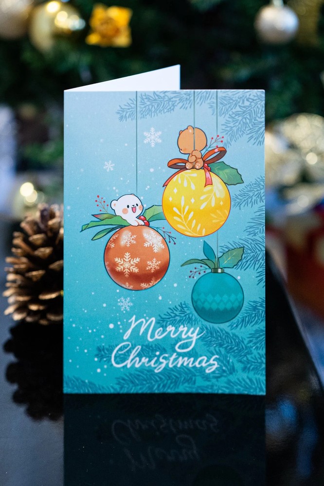 Milk Mocha Bear: Christmas Card - Hanging Out