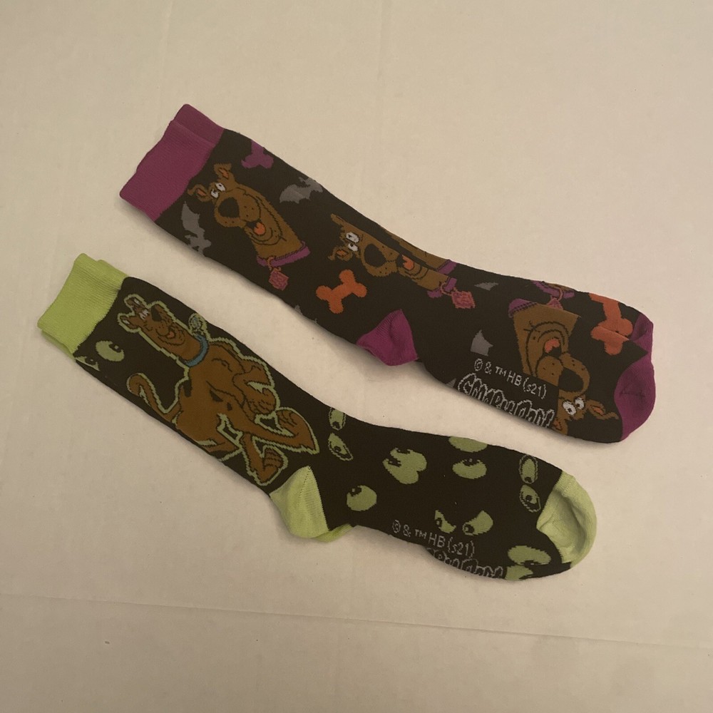 Scooby Doo Unisex Mens Womens Halloween Socks Size 6-12 Two Pair