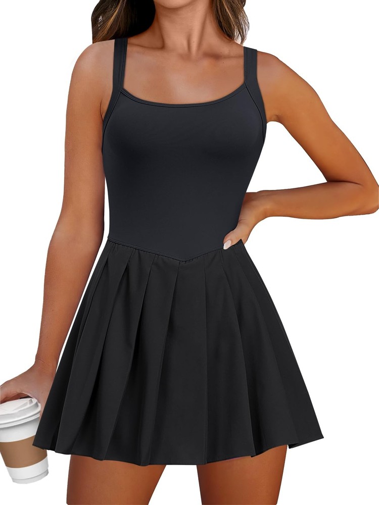 's Tennis Athletic Pleated Summer Mini Dress 2025 Golf Workout Build in Short...