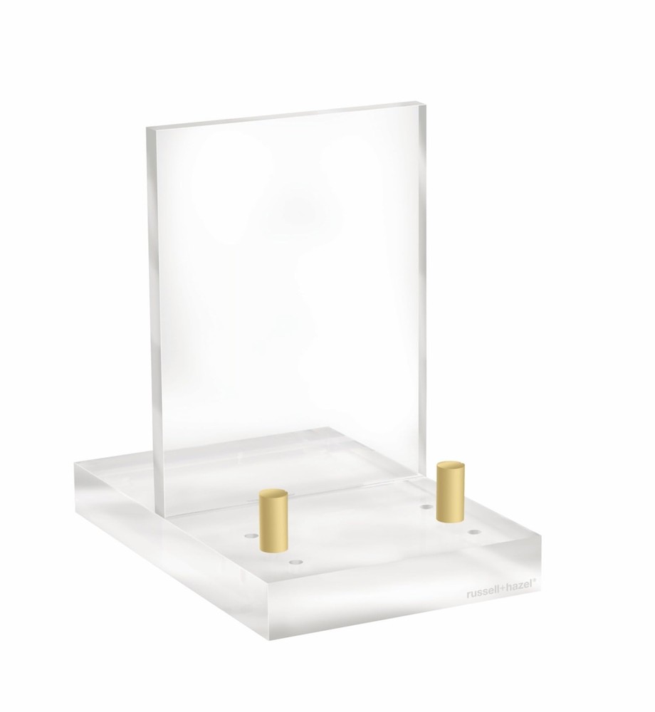 Clear Acrylic Easel Display Stand with Gold Hardware for 4x6 Frames
