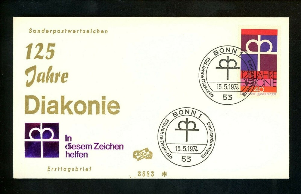 Postal History Germany FDC #1148 Protestant Church religion 1974