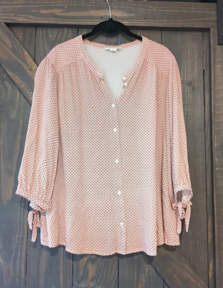 Treasure & Bond Women's Plus Size 3/4 Sleeve Blouse Shirt Size 3x