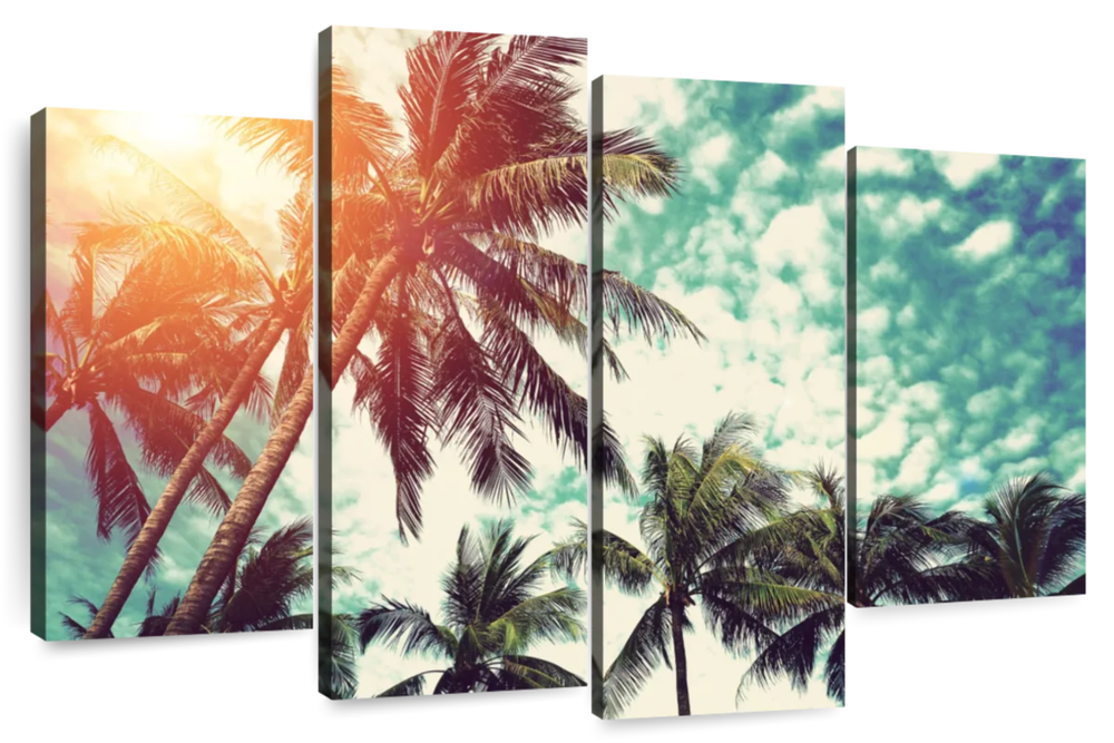 Vintage Style Palm Trees Wall Art