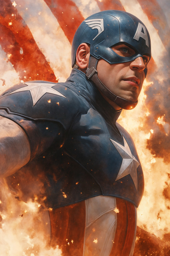 CAPTAIN AMERICA 02 Fine Art Print 13x19 Limited to 1/30 Marvel Comics Avengers