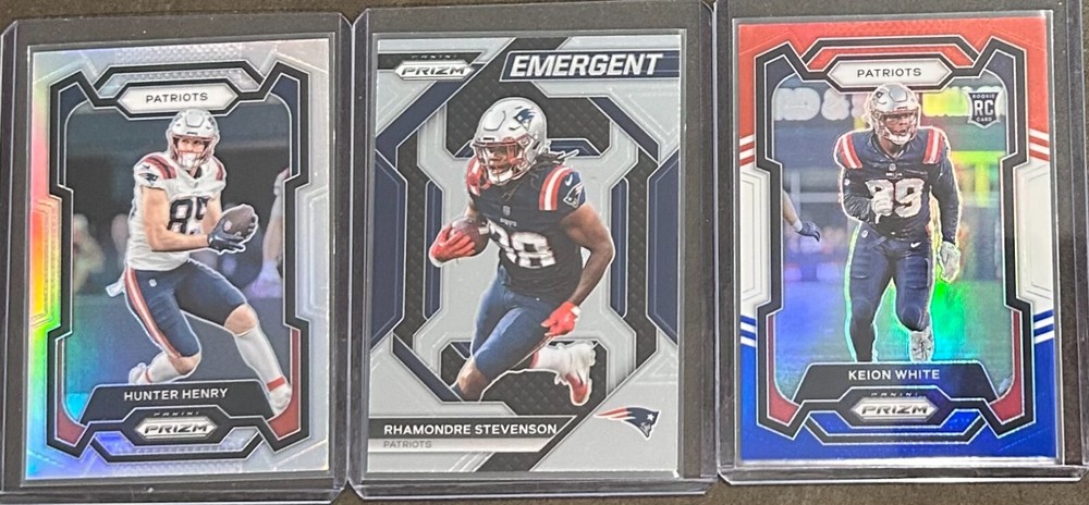 2023 Panini Prizm Football New England Patriots 3 Card Insert/Parallel Lot!