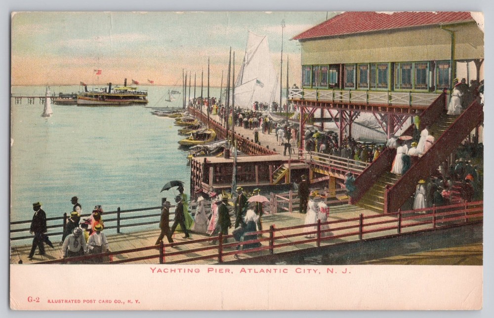 Yachting Pier Atlantic City New Jersey NJ 1907 Antique Postcard