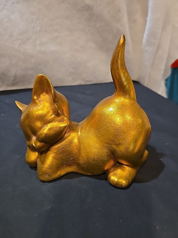 Golden Cat  6” Sculpture Anthony Freeman McFarlin Made in California USA