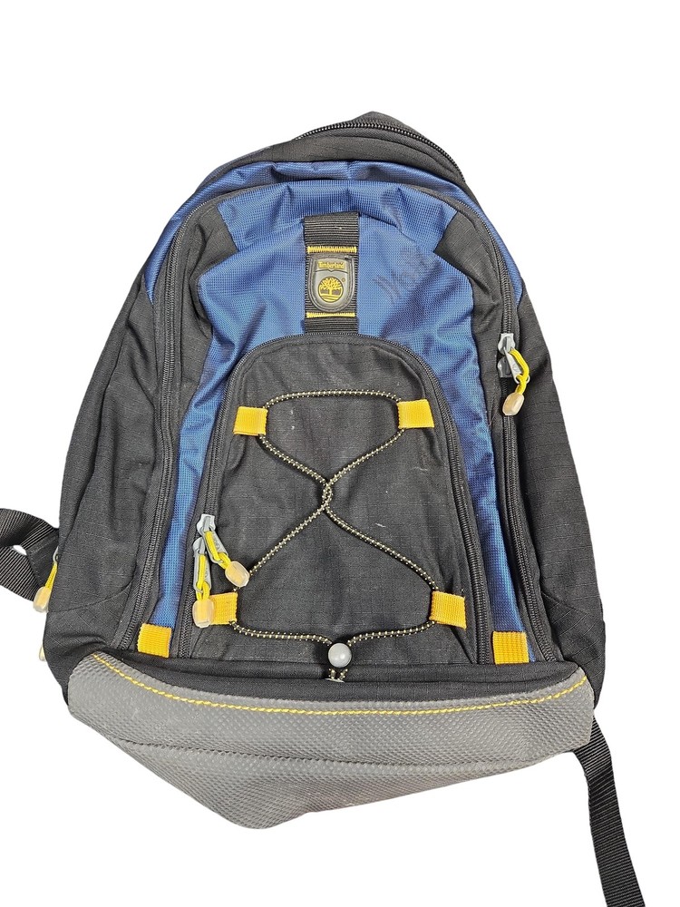 Timberland Backpack Mens Blue Black Yellow Outdoor Hiking School Travel Bag