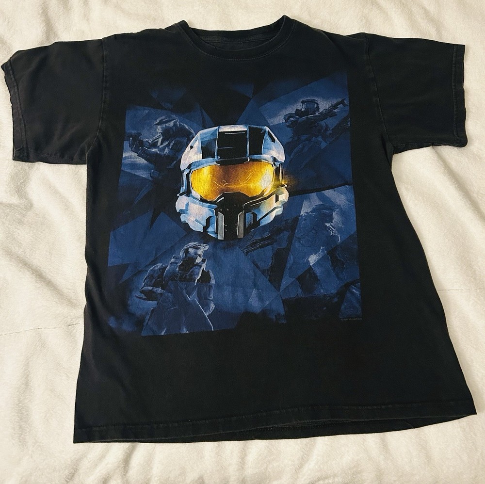 Halo Master Chief X Box Video Game Promo T Shirt Size Medium Black
