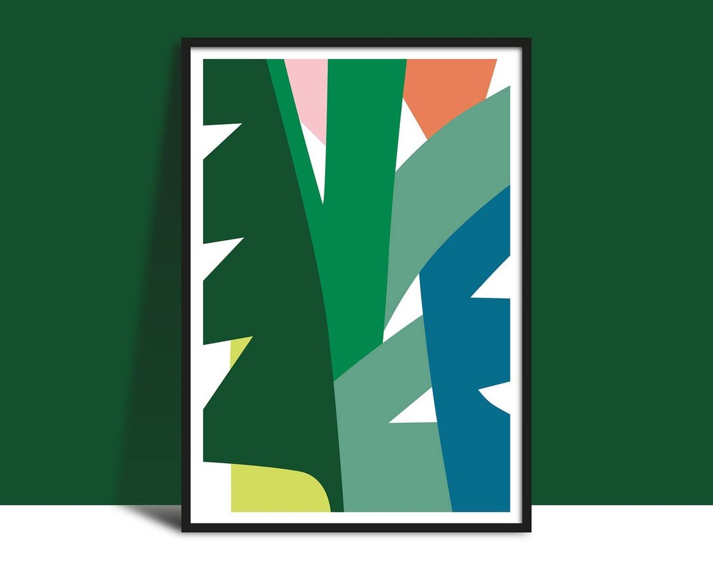 Instant Leaves Botanical Wall Art Abstract Contemporary Poster Bold Leaf Poster