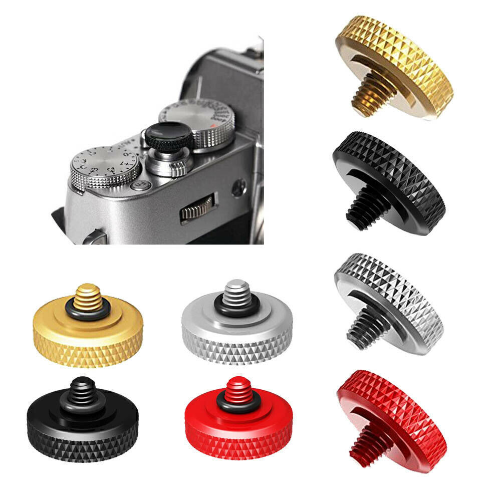 Brass Concave Shutter Release Button Rubber Ring for Fujifilm Leica Nikon CanonN