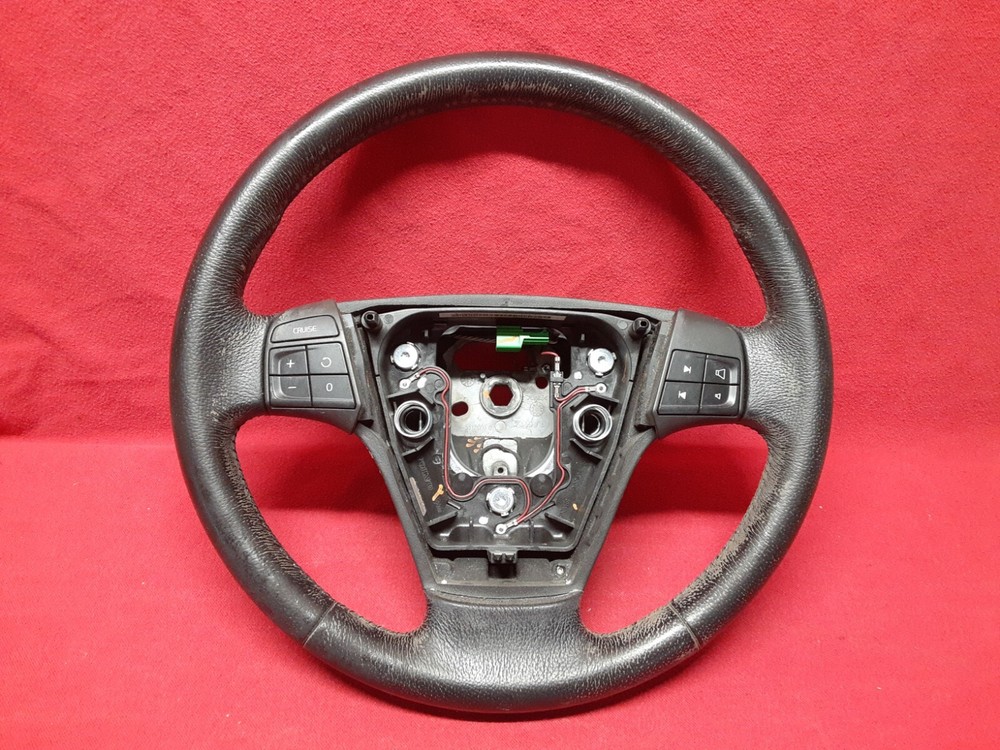 2004 - 2010 Volvo S40 Charcoal Black Steering Wheel Leather w/ Cruise & Audio