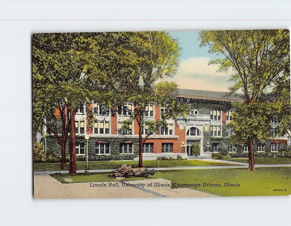 Postcard Lincoln Hall University of Illinois Champaign Urbana Illinois USA