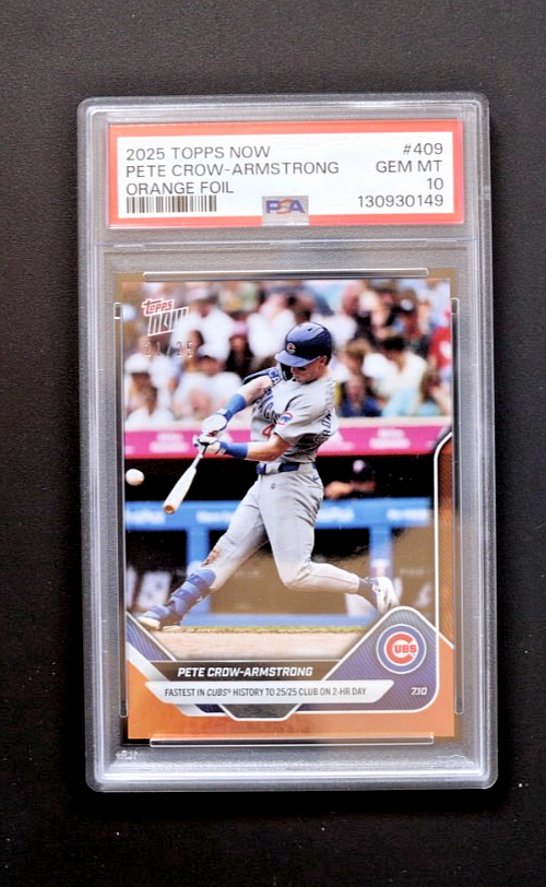 2025 Topps Now - Pete Crow-Armstrong - 25/25 Milestone Orange /25 - Pop 1 - Cubs