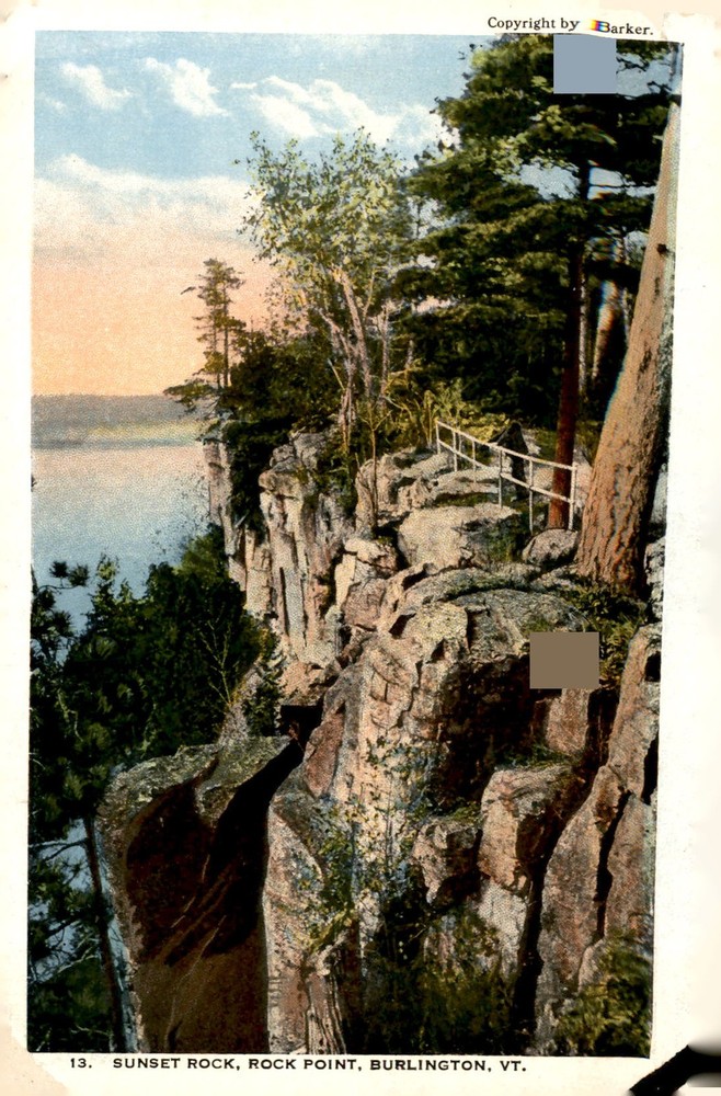 Sunset Rock, Rock Point, Burlington, VT - 13 Postcard