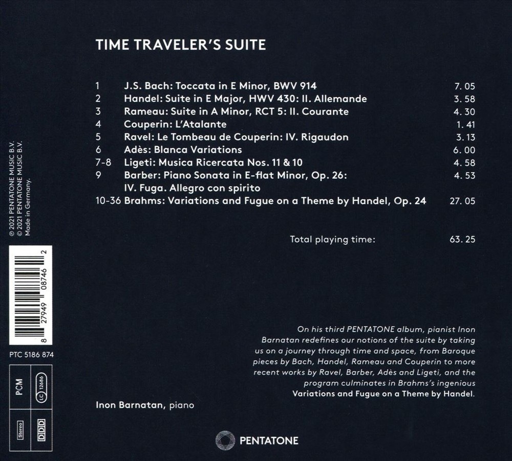 Inon Barnatan Time Traveler's Suite New Cd