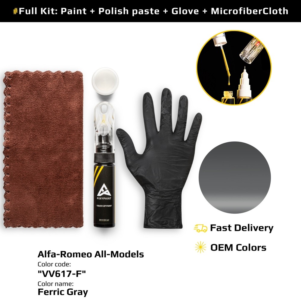 Touch up Paint for Alfa Romeo Code: VV617/F Ferric Gray OEM Quality
