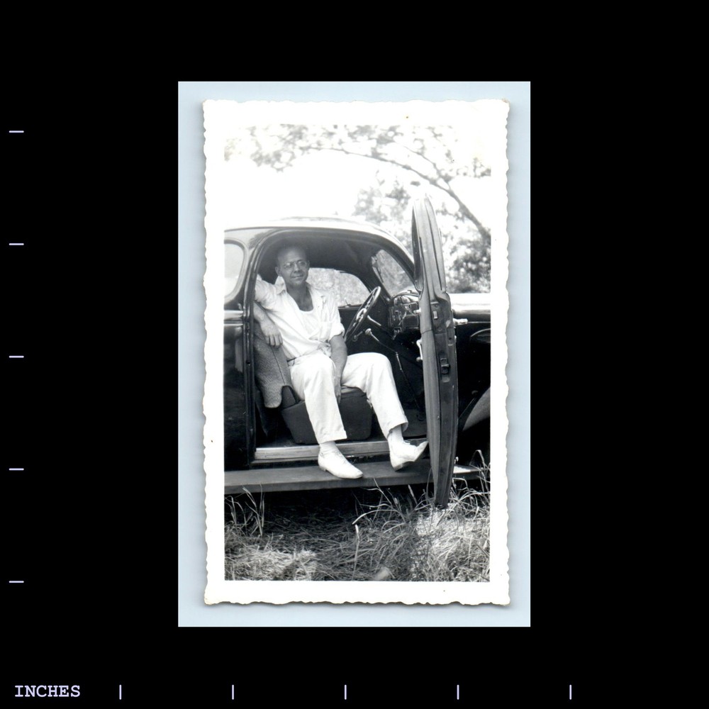 Old Vintage Photo MEN SITTING IN CLASSIC CAR