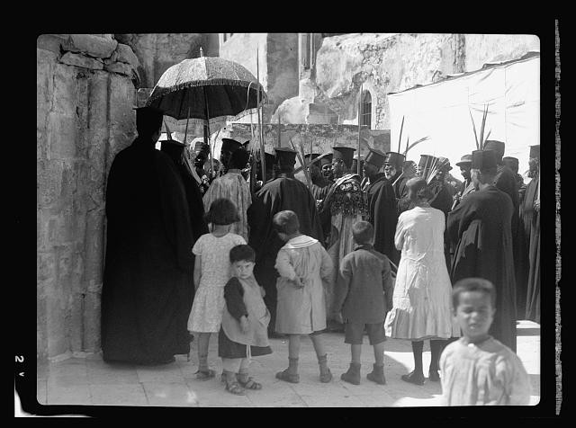 Photo:Jerusalem Palestine 1937 Palm Sunday Abyssinian Procession Children