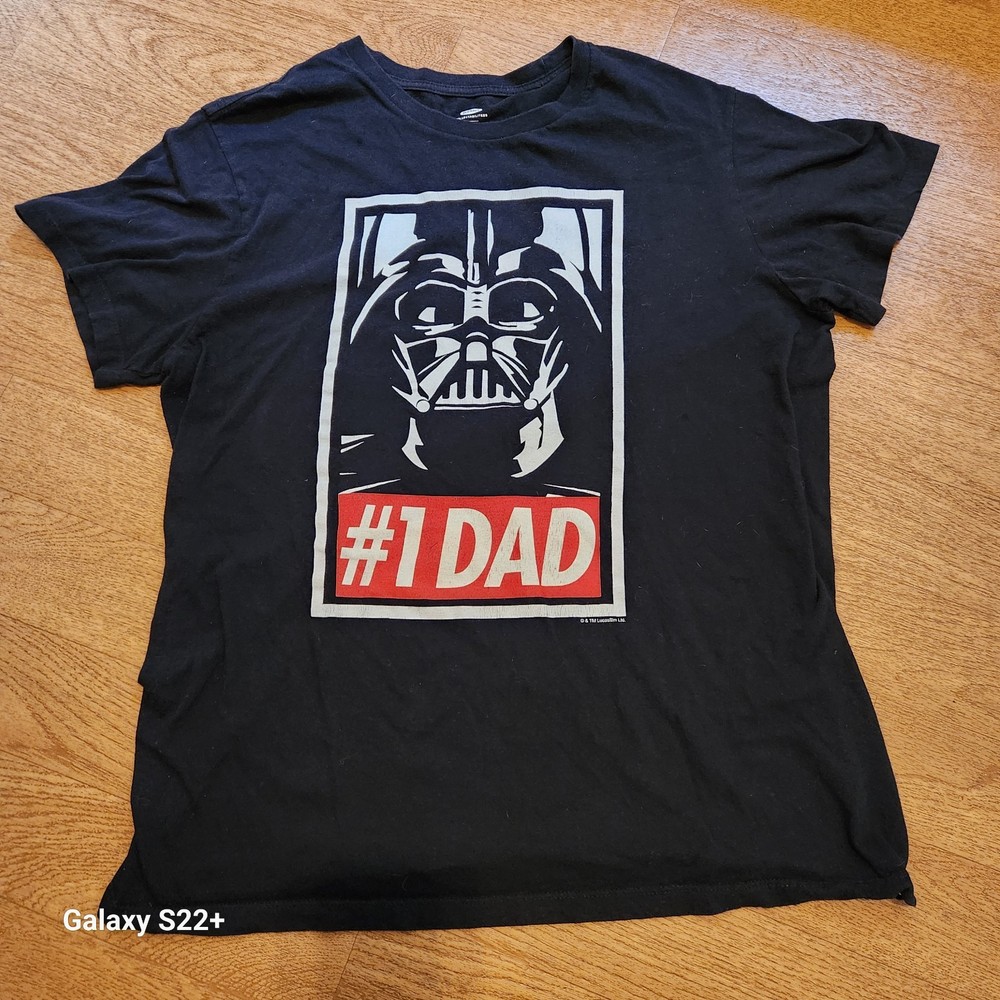 DARTH VADER #1 DAD Black Short Sleeve T-shirt Men's Size Large - Star Wars