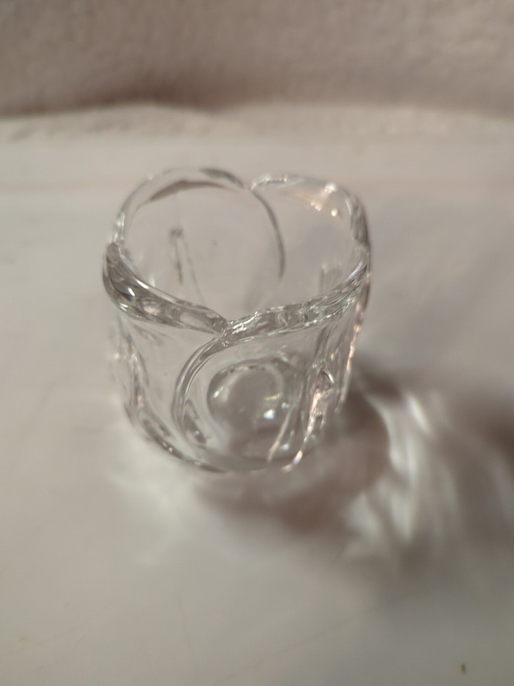 Crystal Tulip Candle Holder Flower Shaped, Vintage,  Clear Heavy Glass