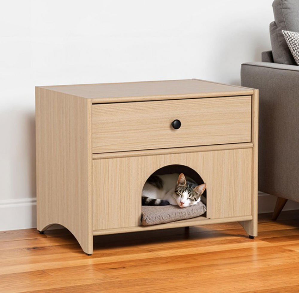 Pet-Safe 2-Tier Wooden Nightstand - Pet Accommodating Bedroom Furniture-image