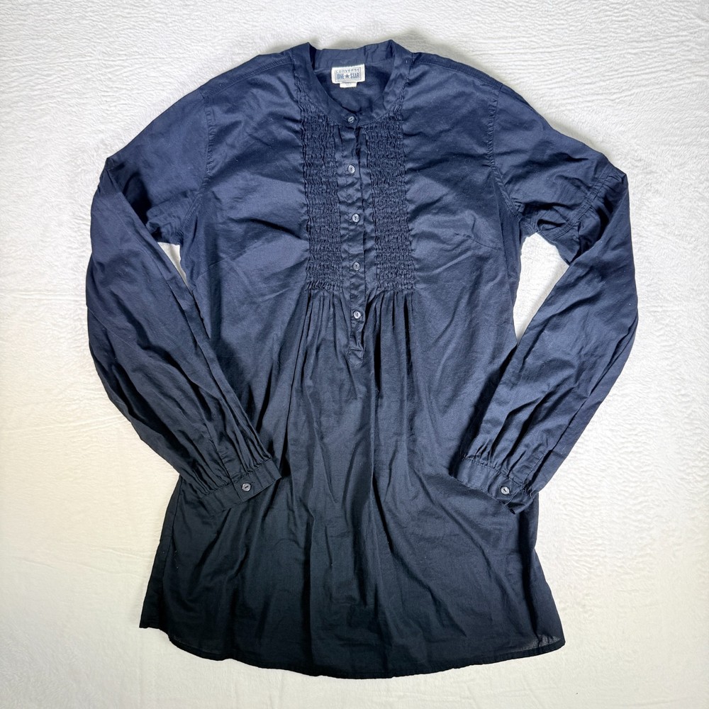 CONVERSE ONE STAR Blouse Womens Medium Top Long Sleeve Black Tie Back