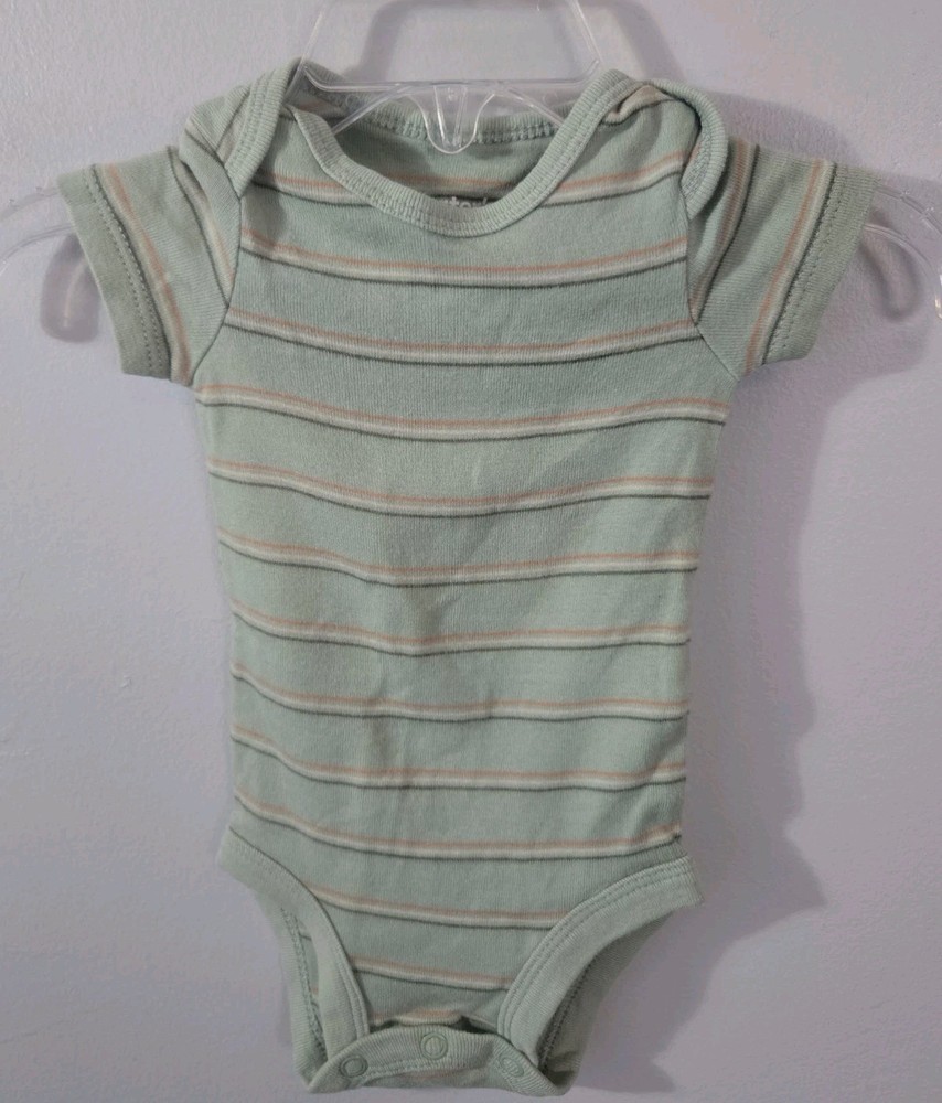 Carter’s Just One You Newborn Baby Bodysuit 0M Green Striped Bodysuit Unisex