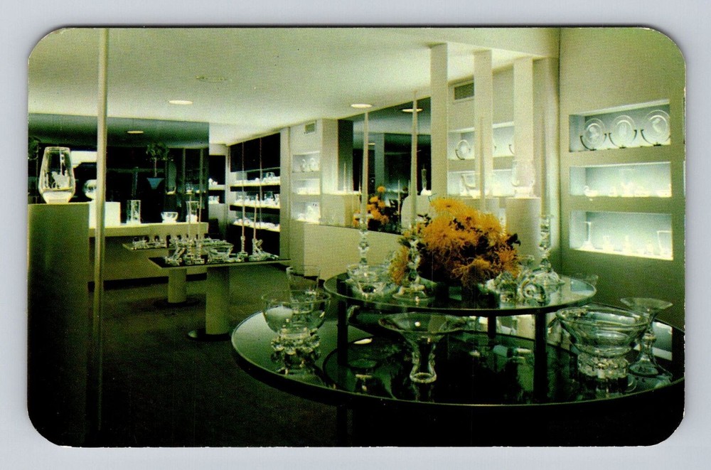Corning NY-New York, Corning Glass Center, Steuben Exhibition, Vintage Postcard
