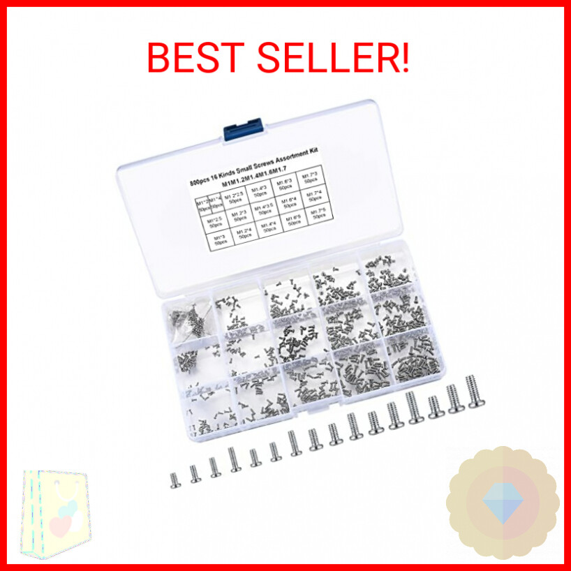 800Pcs Tiny Screws for Electronics, Micro Small Mini Phillips Pan Head Machine S