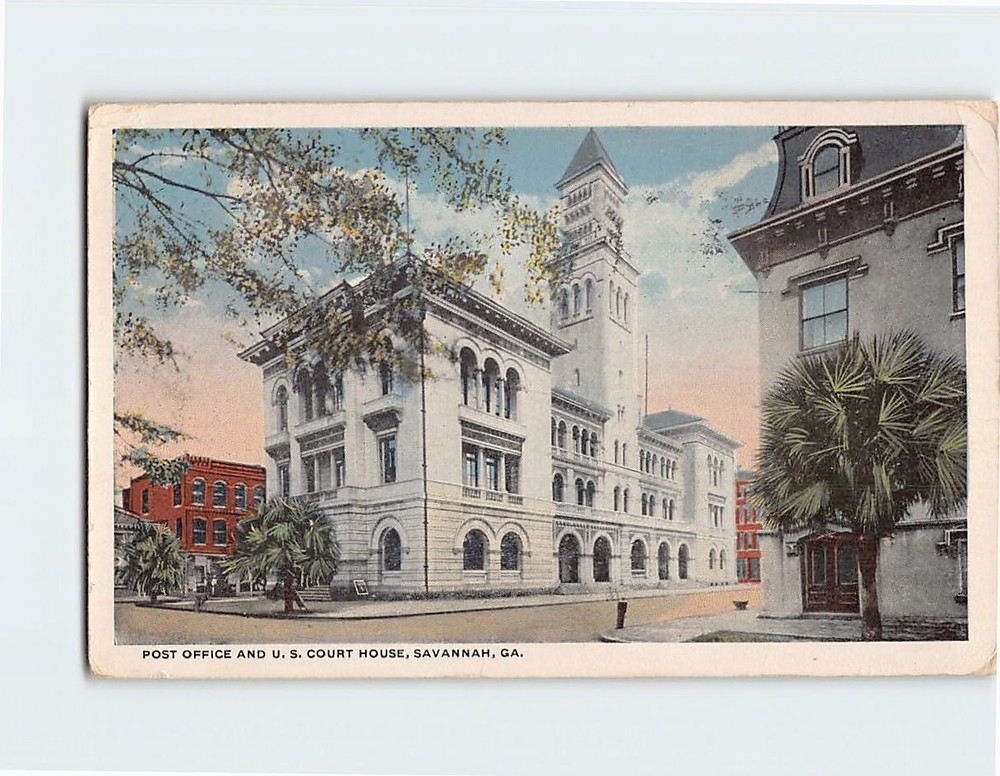 Postcard Post Office And US Court House Savannah Georgia