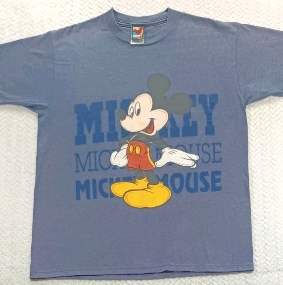 Mickey Mouse - 90s Vintage - Graphic T Shirt Sz XL Disney Velva Sheen Stained