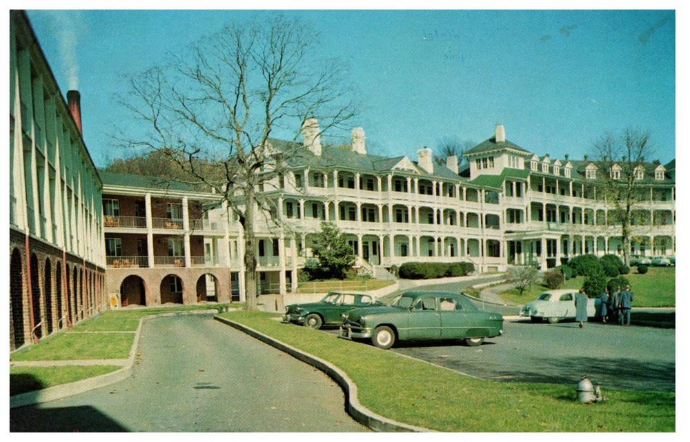 Postcard Vtg Natural Bridge Va Motor Inn And Hotel Old Autos Cars
