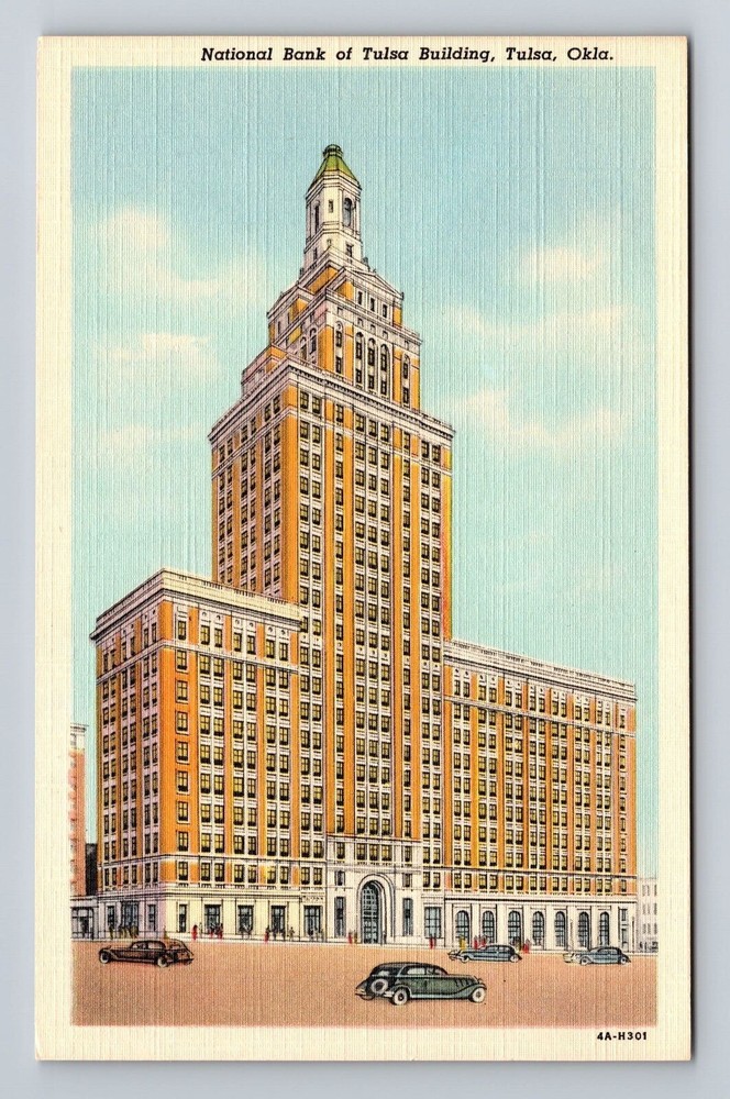 Tulsa OK-Oklahoma, National Bank Of Tulsa Building, Antique, Vintage Postcard