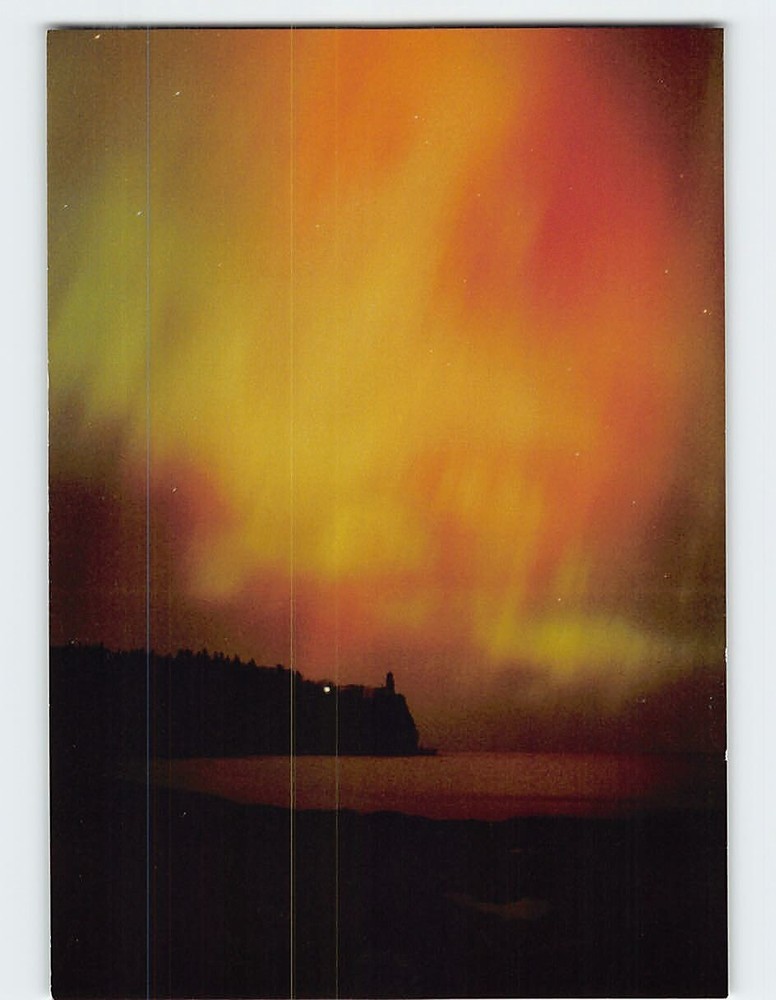 Postcard The Aurora Borealis Split Rock Lighthouse State Park Minnesota USA