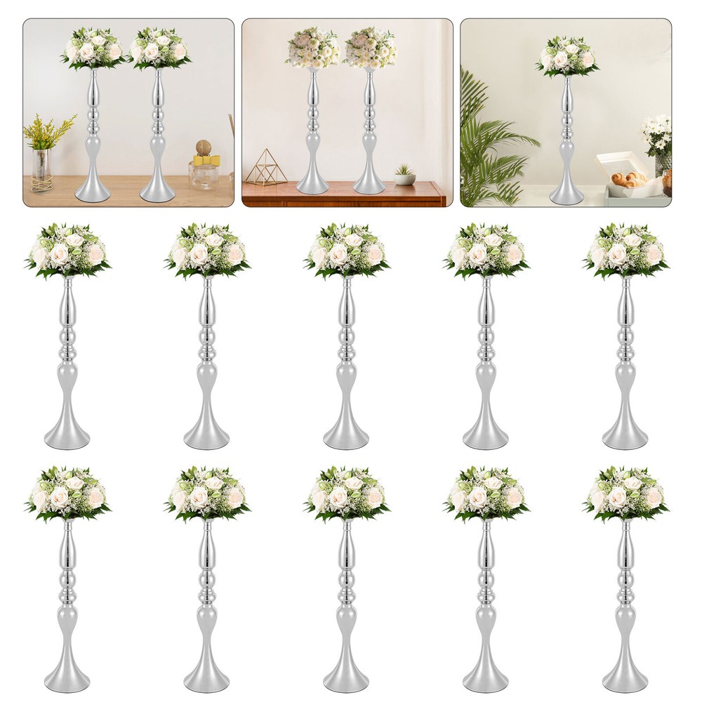 10Pcs Flower Vases Wedding Centerpieces Flower Stand Metal Classic Home Decor