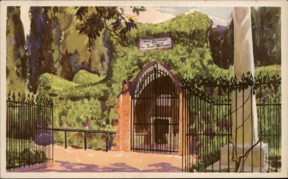 Mt Vernon Virginia Washington's Tomb ~ 1930s vintage postcard