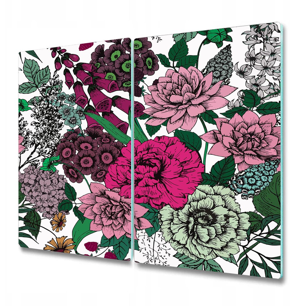 Glass Worktop Kitchen Chopping Board Vintage Flowers Rose Roses 2x30x52