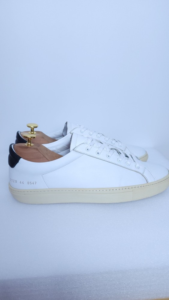 Common Projects Achilles Low White Black Leather Sneakers Shoes EU 44 US 11 2129