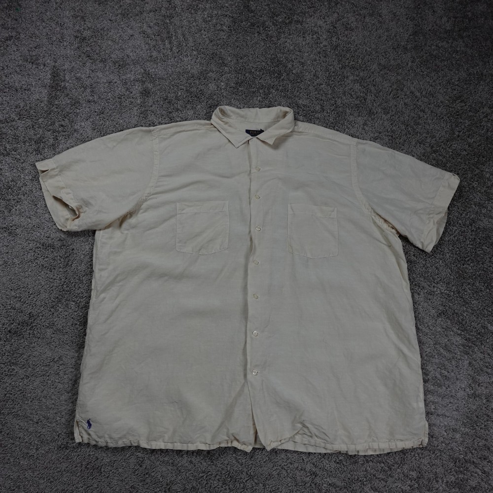 Polo Ralph Lauren Shirt Mens 3XLT Tall Linen Silk Casual Camp